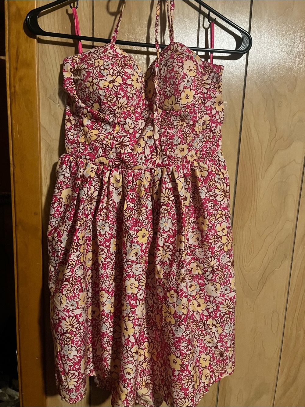 Floral Pink & Cream Fit-and-Flare Sundress
